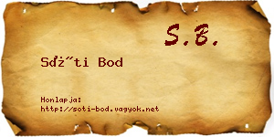 Sóti Bod névjegykártya